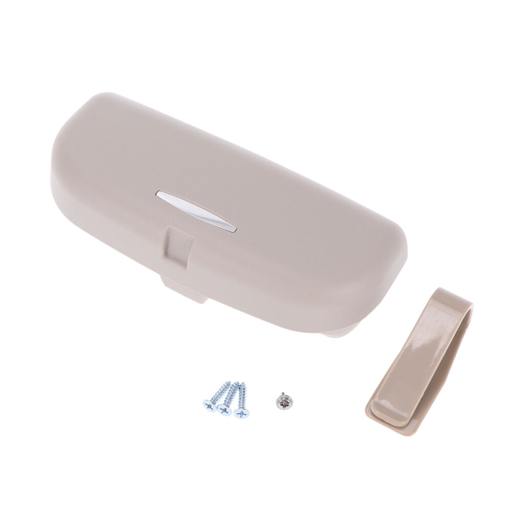 Car Sunglasses Holder Abs Plastic Sun Visor Glasses Case Beige 3301952028201