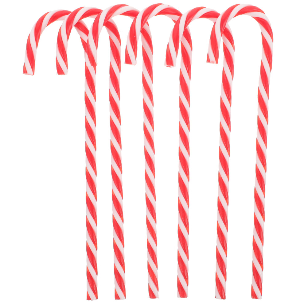 Vaguelly 12 Pcs Candy Cane Lawn Stakes Pathway Markers Christmas Decoration