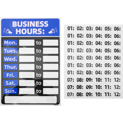set business hours sign changeable store opening hours display