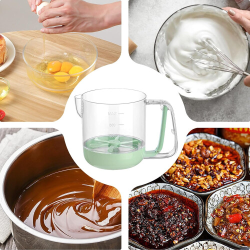 Manual Egg Stir Cup, Hand-Pressed Egg Liquid Filter Cup, Green, Multifunction Blending Tool For Family Baking 2
