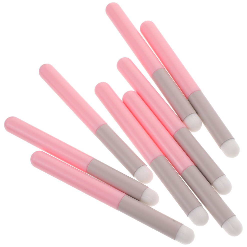 Happyyami 8Pcs Woman Makeup Brush Set With Lip Gloss Applicator Wand