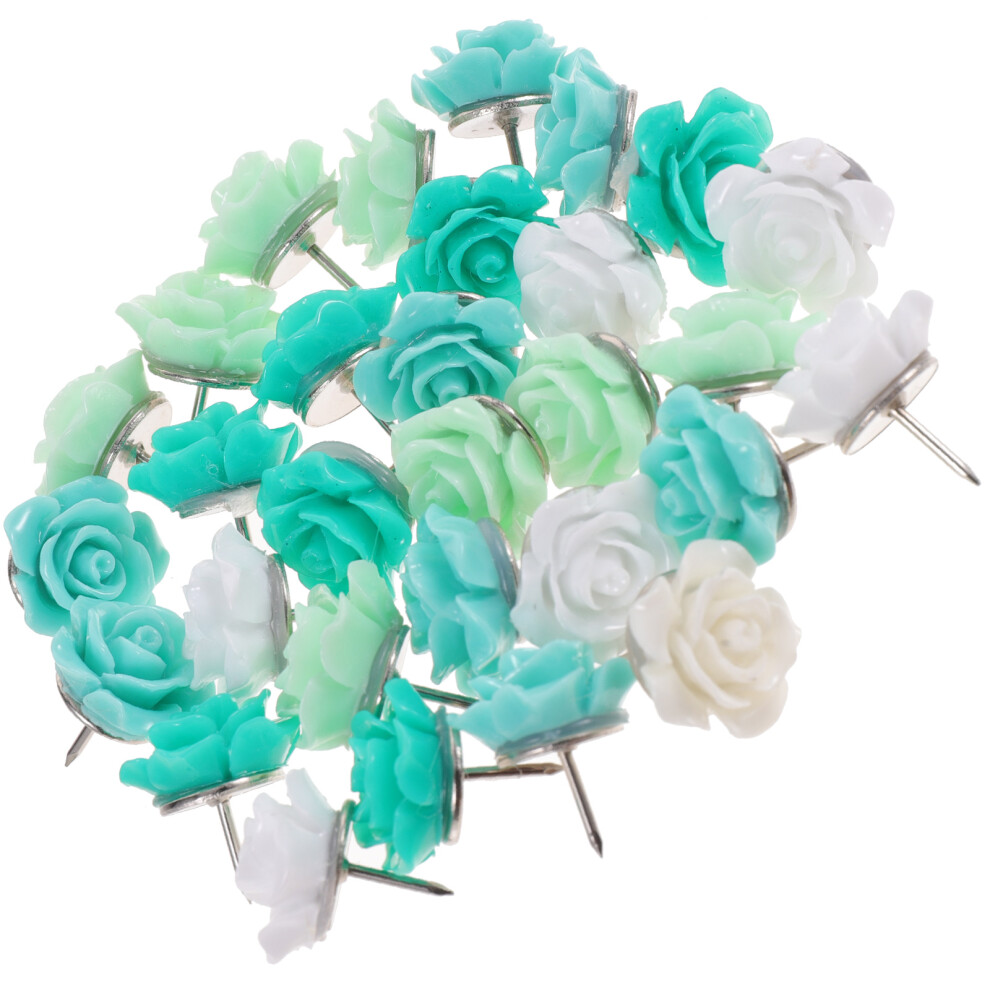 30Pcs Flower Shape Push Pins Multi-Function Thumbtacks Map Supply 3301876500135