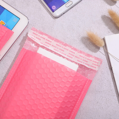 50pcs shockproof padded bubble envelopes pink 15x20cm waterproof 2