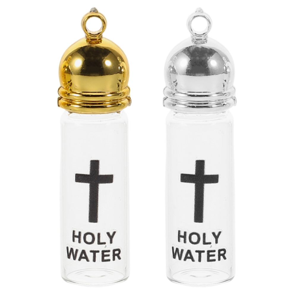 2 Pcs Catholic Glass Vials For Holy Water First Communion Wedding Happyyami