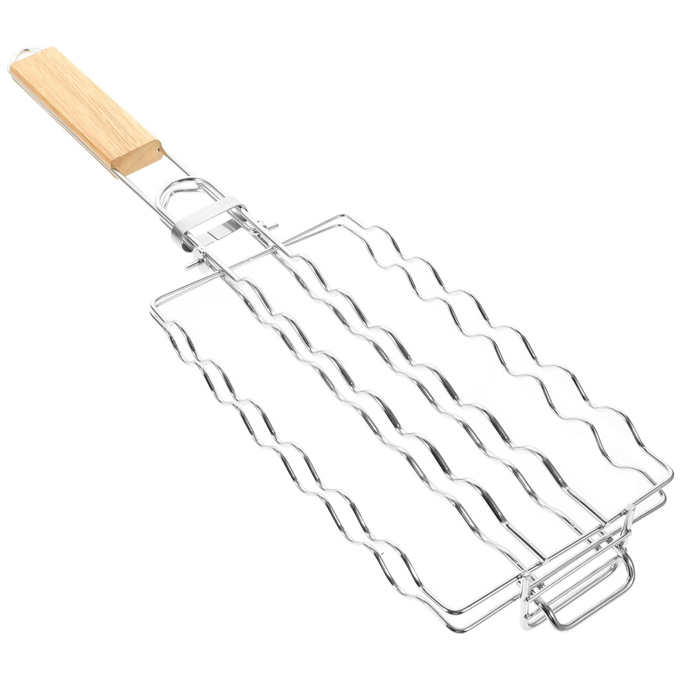 sausage grill net with wood handle stainless steel corn metal mesh-image-OPC-PKRSGZR-NEW
