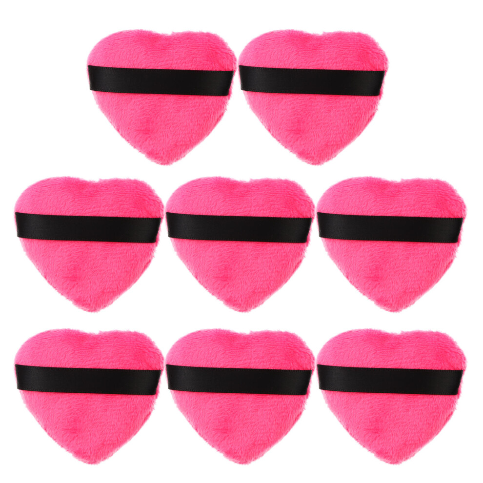 Happyyami 8Pcs Makeup Loose Powder Heart Shape Face Makeup Puff With Strap
