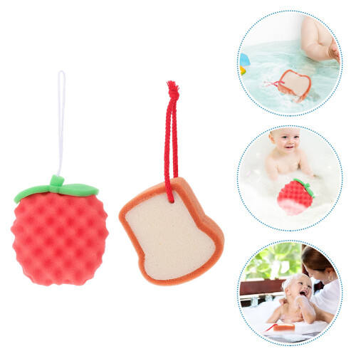 2pcs colored sponge back scrubber for body cleaning bath supply 2