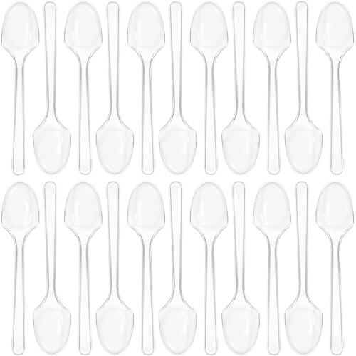 100pcs clear mini spoons for tasting, dessert, yogurt 1