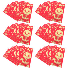 36Pcs Chinese Red Envelopes Paper Money Pouches with Auspicious Prints