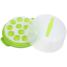 Green Plastic Cake Case for Birthday and Party Desserts