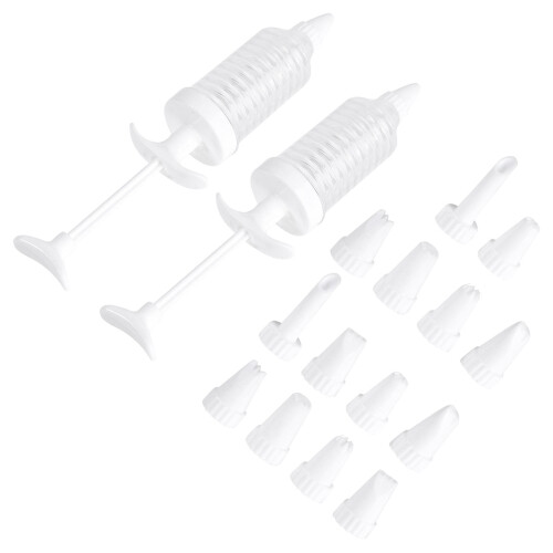 16 Pcs/2 Cake Making Kit Decorating Dessert Decorator Piping Syringe