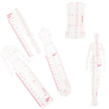 1 set clothing drawing template ruler for women's fashion sewing
