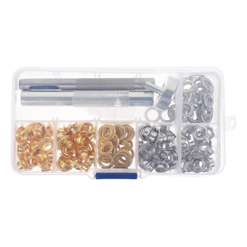 100 sets alloy grommets and snap fasteners kit