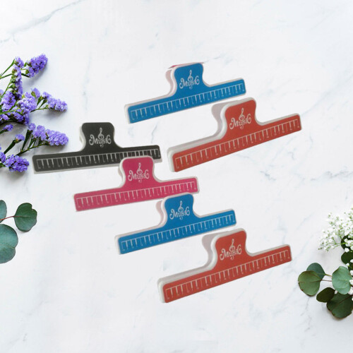 6 pcs plastic piano score clips, choral folder clamps, random color 1