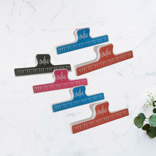 6 pcs plastic piano score clips, choral folder clamps, random color 2
