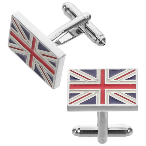 1 pair classic uk flag brass cufflinks for suits