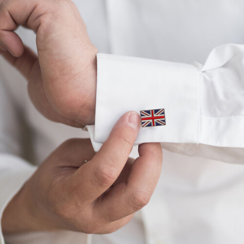 1 pair classic uk flag brass cufflinks for suits 2