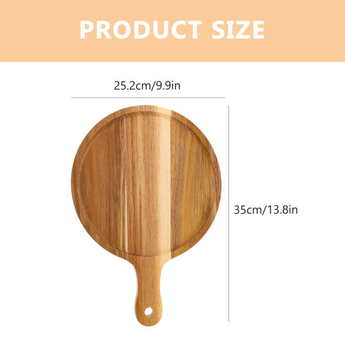 round wooden pizza plate cutting board multi-functional tray 1