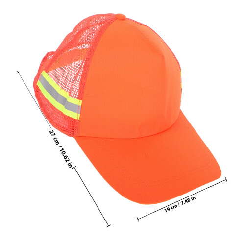 safety cloth trucker hat with adjustable strap and mesh back 1