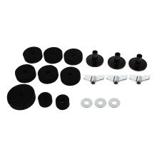 18-delig felt pads set met vleugelmoeren (zwart)