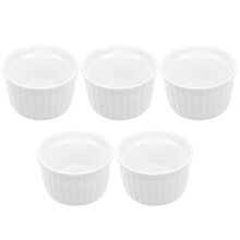 5St Ronde Keramische Dessertkommen Wit Voor Gebak En Pudding
