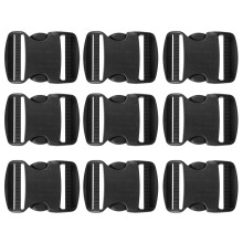 30Pcs 2.5Cm Black Plastic Adjustable Backpack Buckles For Luggage