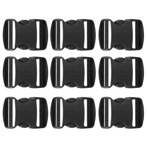 30Pcs 2.5Cm Black Plastic Adjustable Backpack Buckles For Luggage