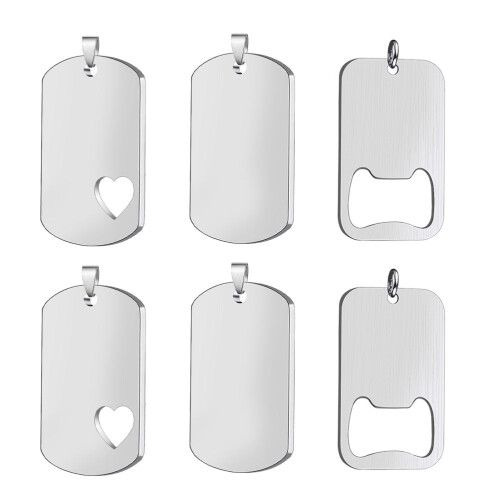6pcs blank metal stamping tags for diy pet id