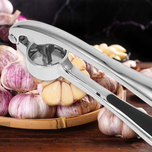 zinc alloy arc-shaped garlic press manual crusher kitchen tool 2