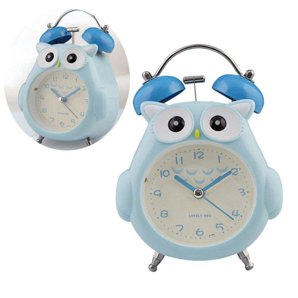 Artibetter Creative Owl Alarm Clock Blue Plastic Light For Kids