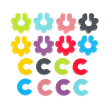 16pcs silicone wine cup markers assorted colors with perforated design