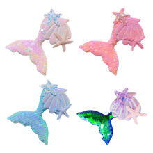 4pcs 3d sequin mermaid hairpins clip headdress for girls