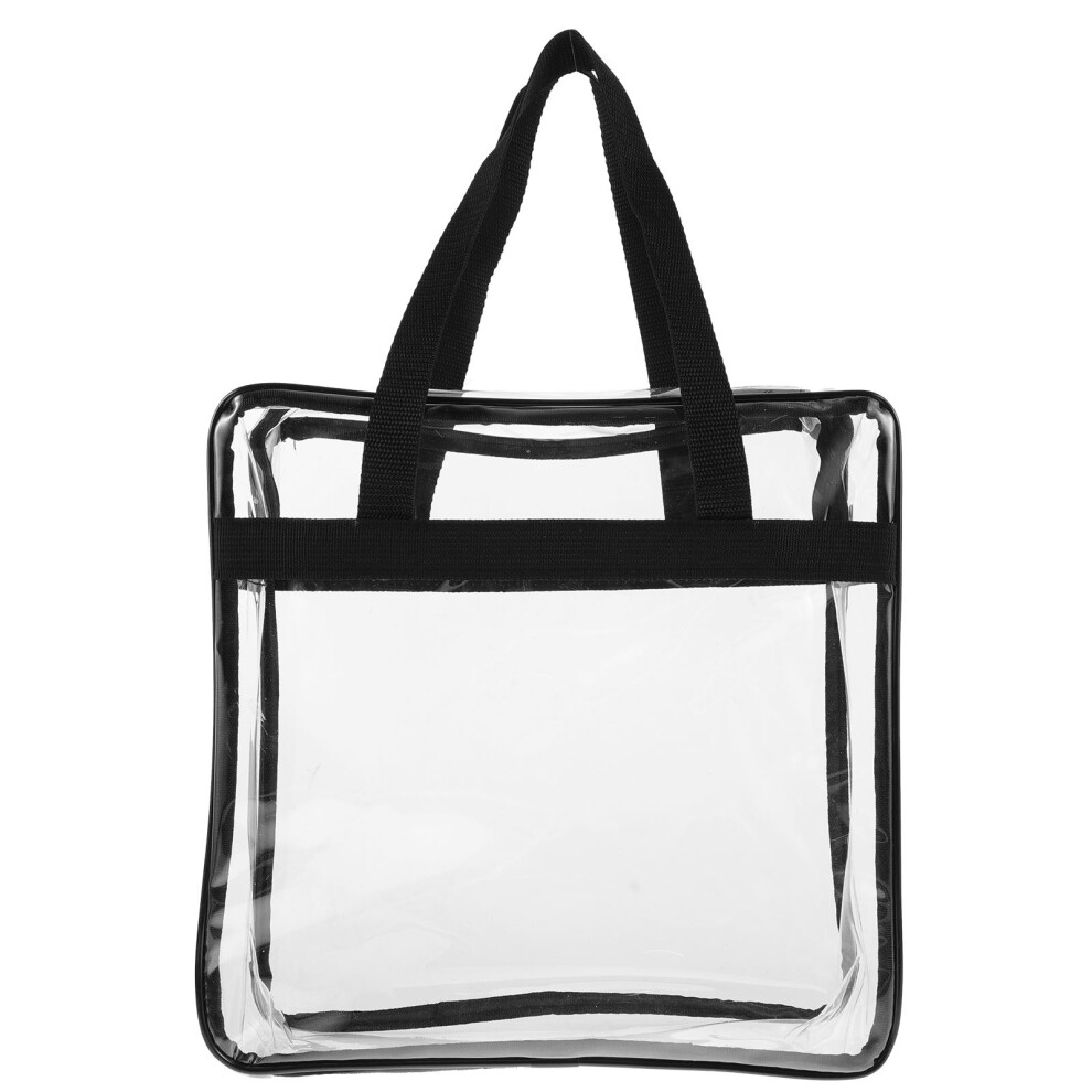 Totority Black Pvc Wash Handbag Transparent Travel Cosmetic Storage Bag