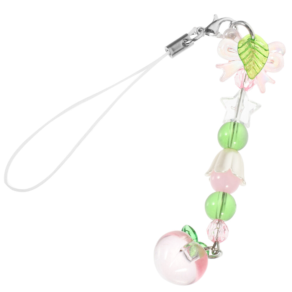Chic Beaded Phone Wristlet Strap For Phone Case And Keys Peach 3302006137399