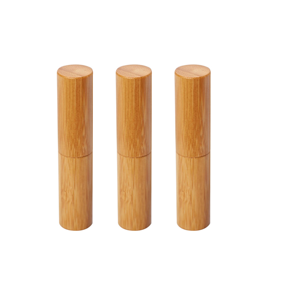Villcase Golden 3Pcs 12.1Mm Empty Bamboo Lipstick Tubes For Women,