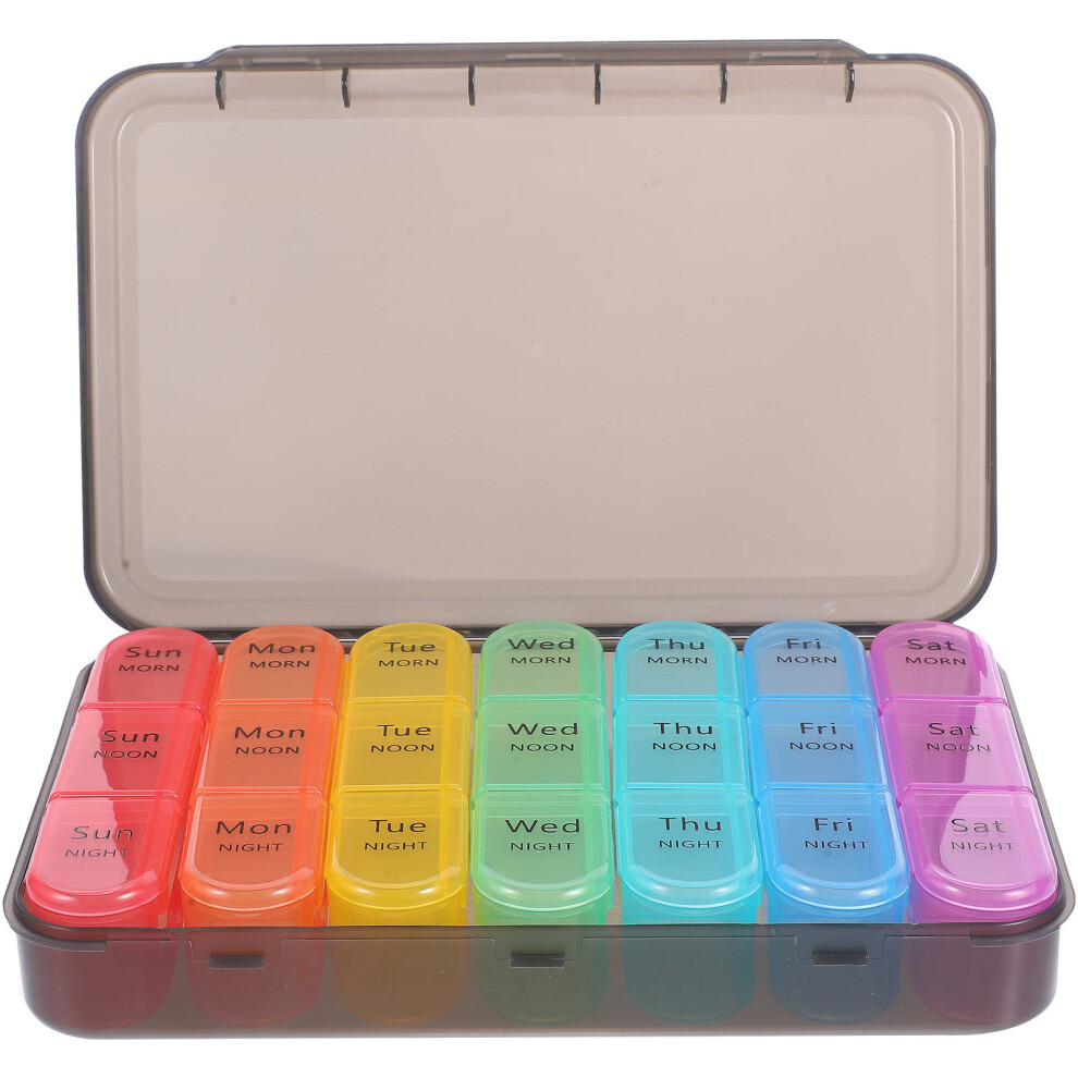 Villcase Weekly Pills Box Portable Medication Organizer Compact Dispenser Case