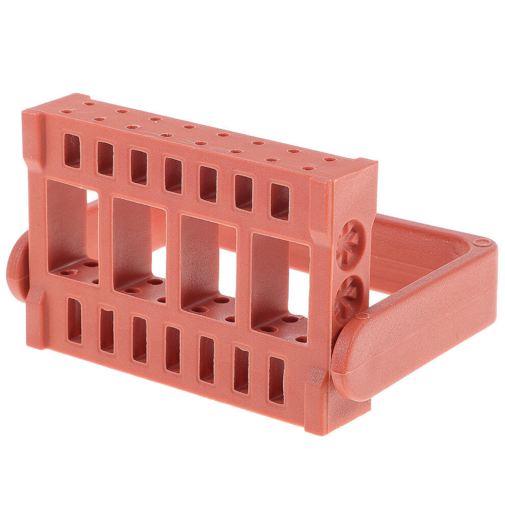 Vaguelly Brown 16-Hole Nail Grinding Head Holder Portable Organizer
