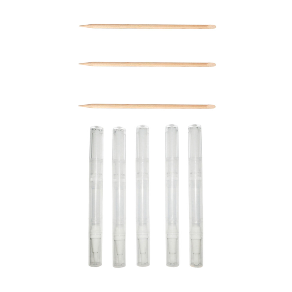 Happyyami 8Pcs Manicure Wooden Stick And Nail Polish Remover Bottle Set