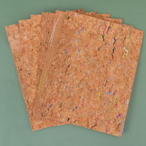 6pcs printed artificial sheets for diy cork projects 2