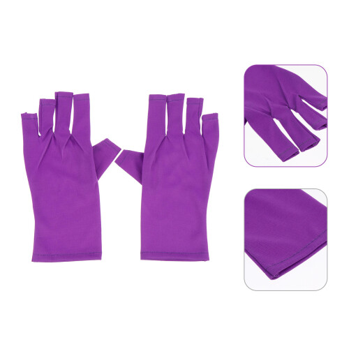 2pcs uv shield nail gloves for gel manicure, fingerless protector 1