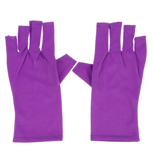 2pcs uv shield nail gloves for gel manicure, fingerless protector