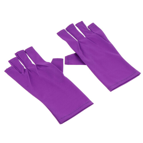 2pcs uv shield nail gloves for gel manicure, fingerless protector 2
