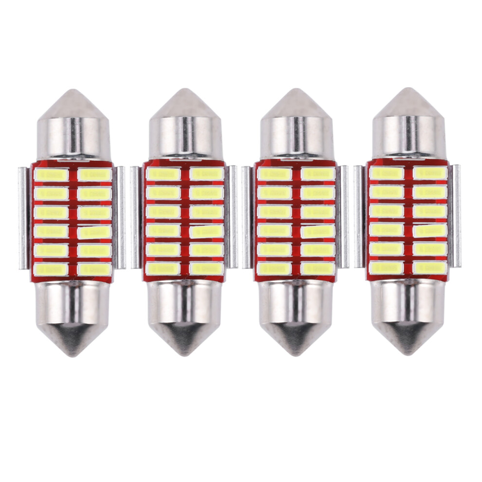 4Pcs 31Mm 4014 12Led Super Bright Festoon Bulbs For Car Interior White 3301952093865