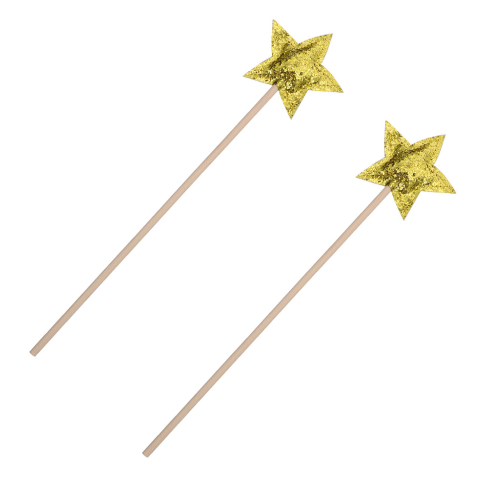 2Pcs Star Shape Glitter Fairy Wands For Girls 3302039301705
