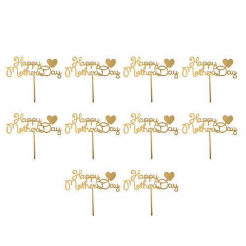 10St Gouden Cupcake Decoratie Moederdag Picks
