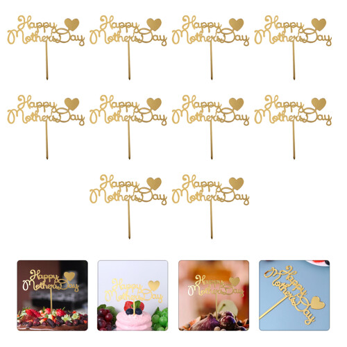 10St Gouden Cupcake Decoratie Moederdag Picks 2