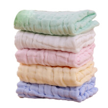 5pcs baby hand towel 6-layer gauze cotton washcloth in solid colors