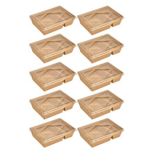 20 pcs food boxes with lids, brown potato chip containers