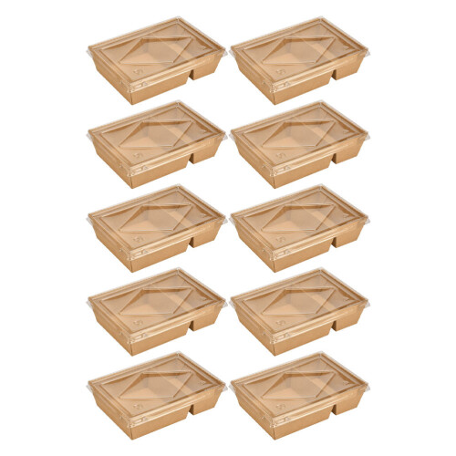 20 pcs food boxes with lids, brown potato chip containers