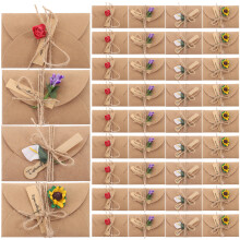 40pcs fake dried flowers thank you cards for invitations and gifts